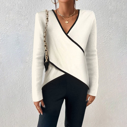 Maglione avvolgente da donna con scollo a V - Image 1