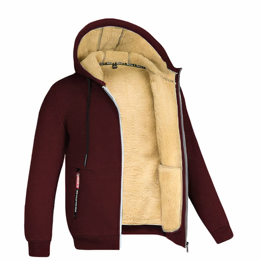 Giacca da uomo con cappuccio e fodera in sherpa - Image 1