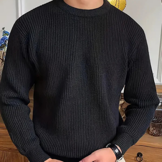Maglione da Uomo Girocollo in Maglia a Coste - Image 1