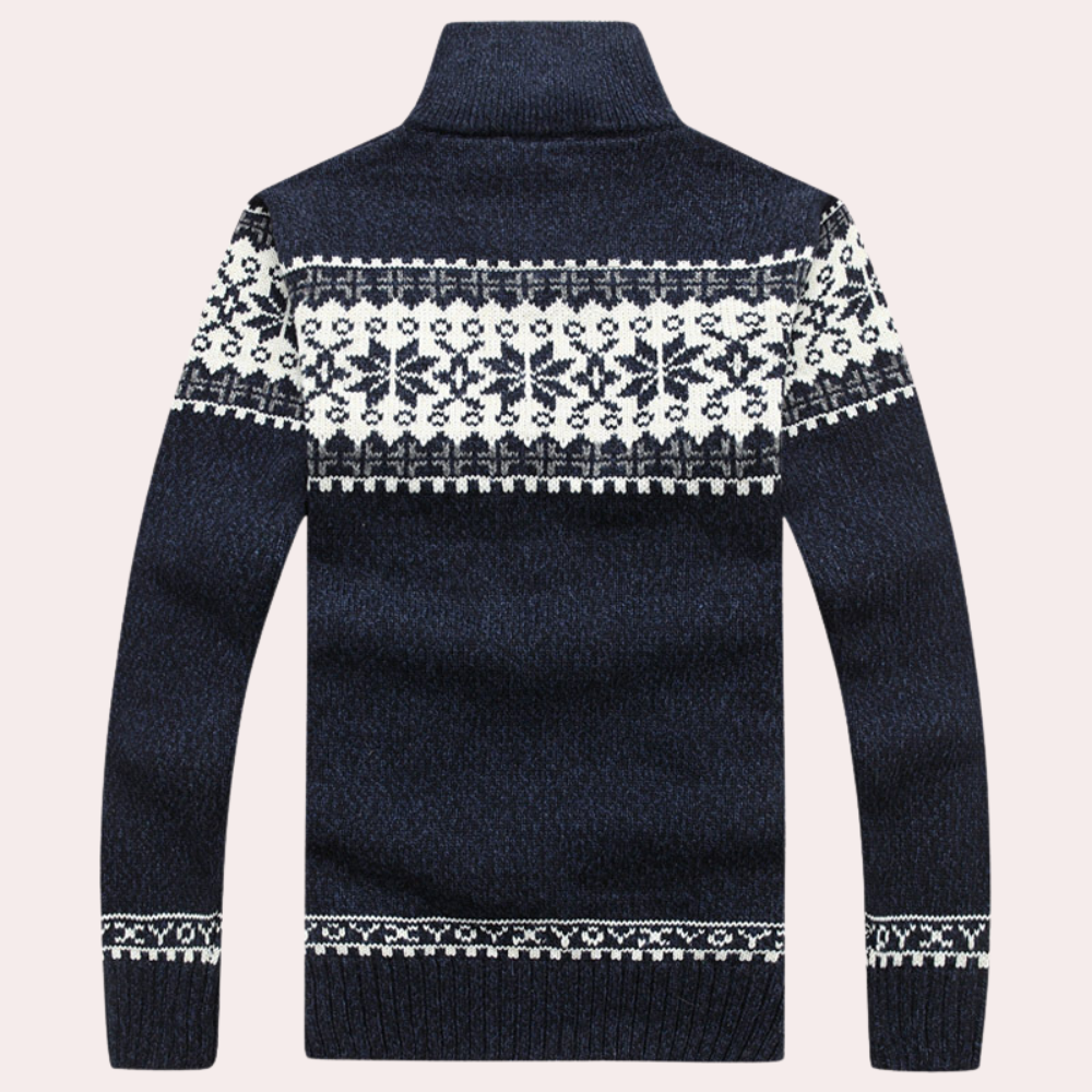 Giacca da uomo in maglia fantasia con zip intera - Image 2