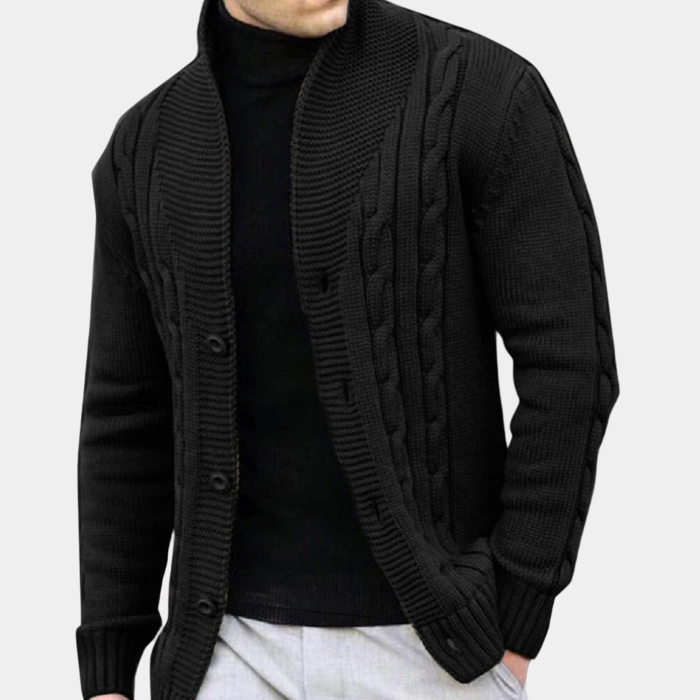 Giacca da Uomo Lavorata a Maglia a Trecce - Image 2