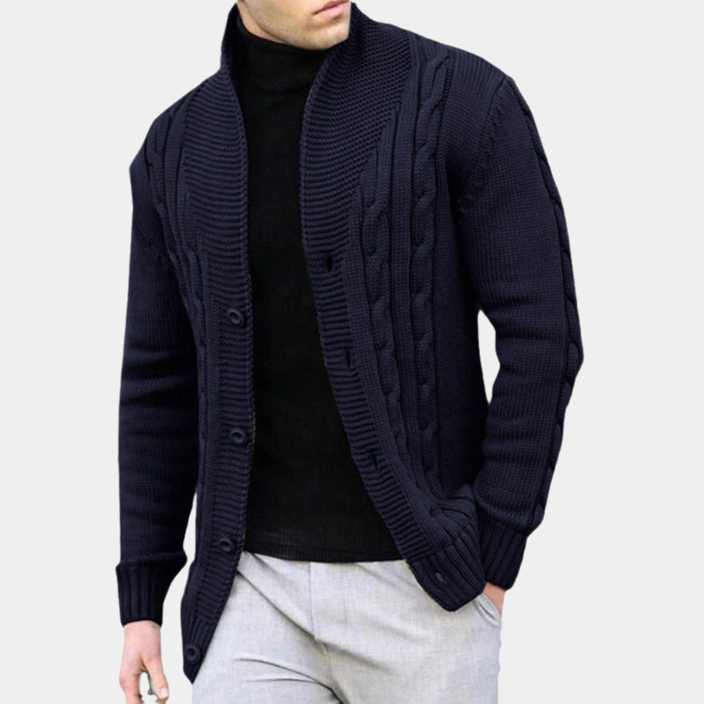 Giacca da Uomo Lavorata a Maglia a Trecce - Image 3
