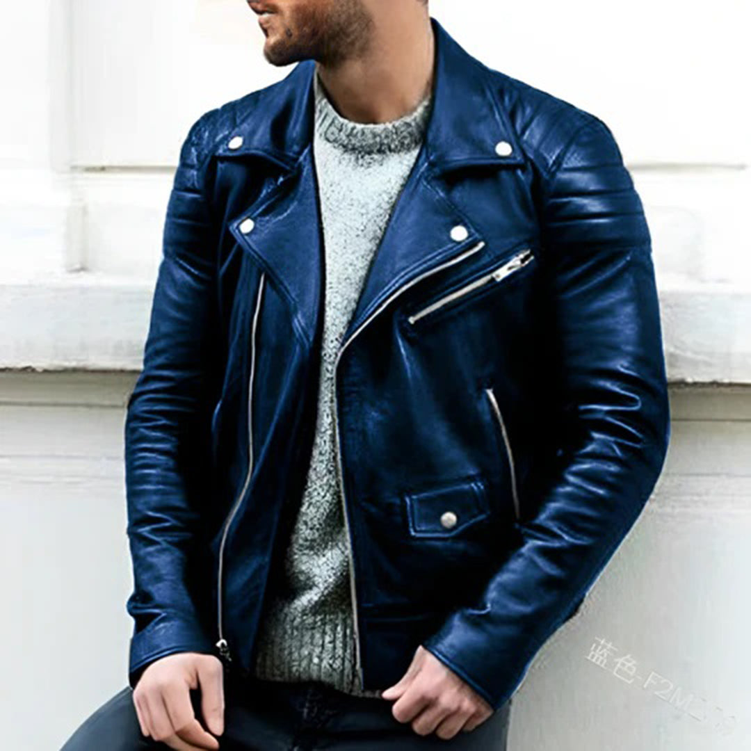 Giacca in pelle slim-fit da uomo - Image 2