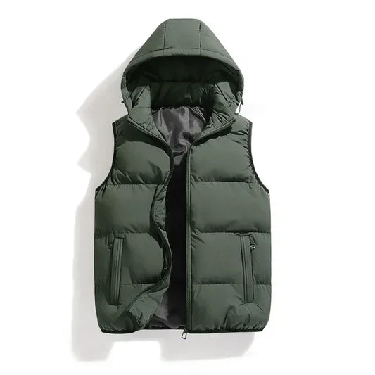 Gilet Piumino Imbottito con Cappuccio da Uomo - Image 1