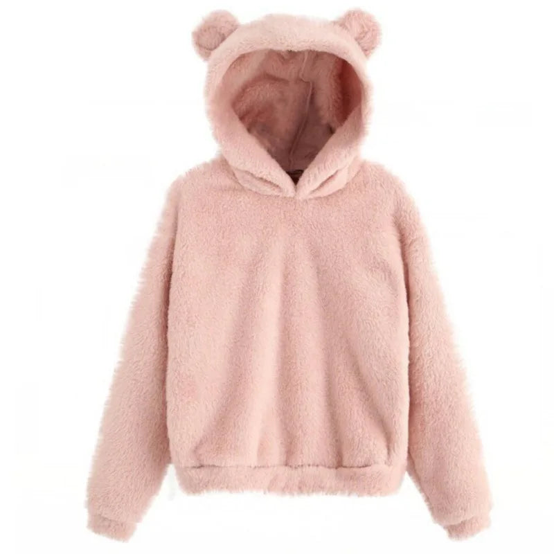 Felpa con Cappuccio da Donna con Orecchie da Orso a Maniche Lunghe - Image 3