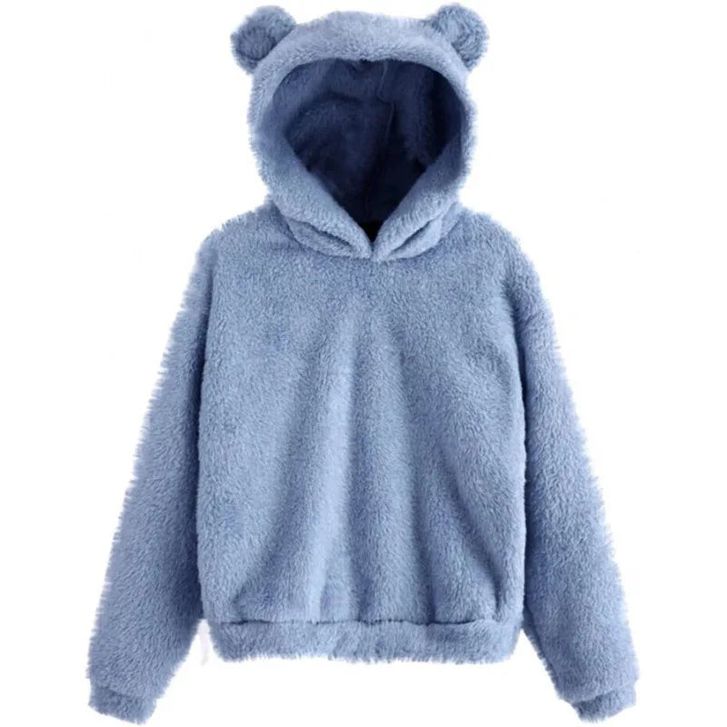 Felpa con Cappuccio da Donna con Orecchie da Orso a Maniche Lunghe - Image 1