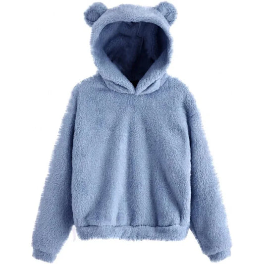 Felpa con Cappuccio da Donna con Orecchie da Orso a Maniche Lunghe - Image 1