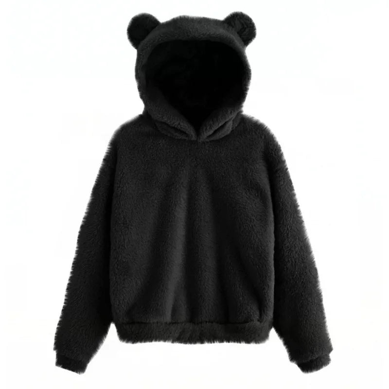 Felpa con Cappuccio da Donna con Orecchie da Orso a Maniche Lunghe - Image 2