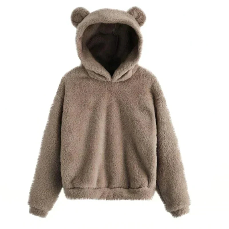 Felpa con Cappuccio da Donna con Orecchie da Orso a Maniche Lunghe - Image 4