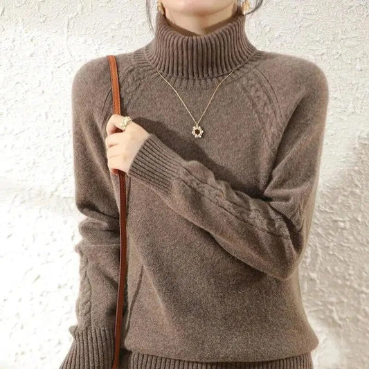 Maglione a collo alto a maniche lunghe da donna - Image 1