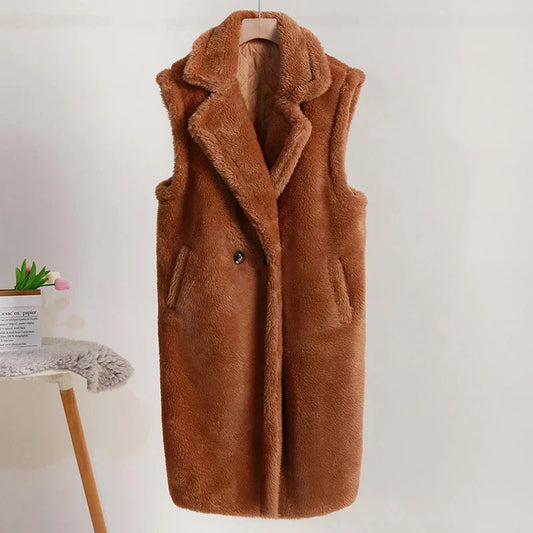 Cappotto Lungo Senza Maniche da Donna - Image 1