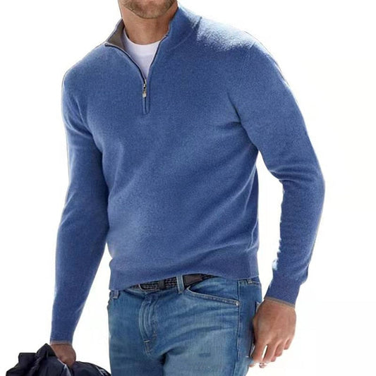 Maglione da Uomo con Zip Corta e Maniche Lunghe - Image 1