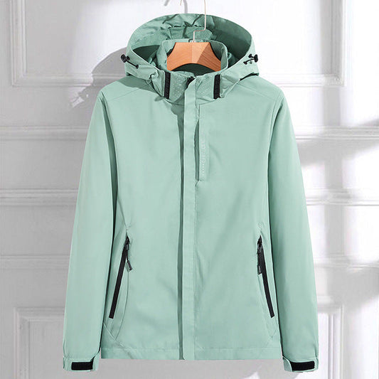 Cappotto da donna con cappuccio e zip intera - Image 1