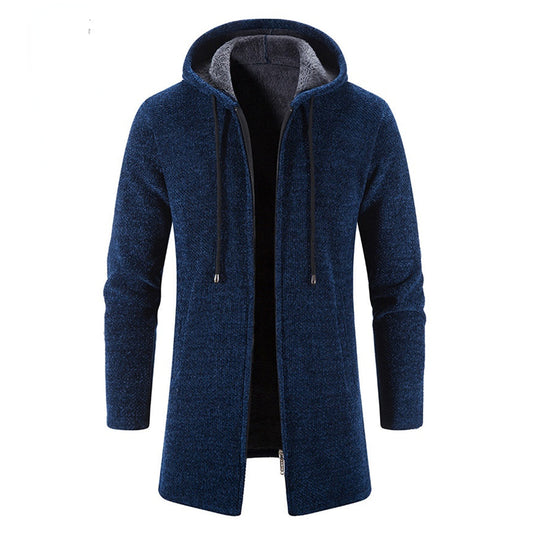 Cappotto Lungo da Uomo con Cappuccio e Zip - Image 1