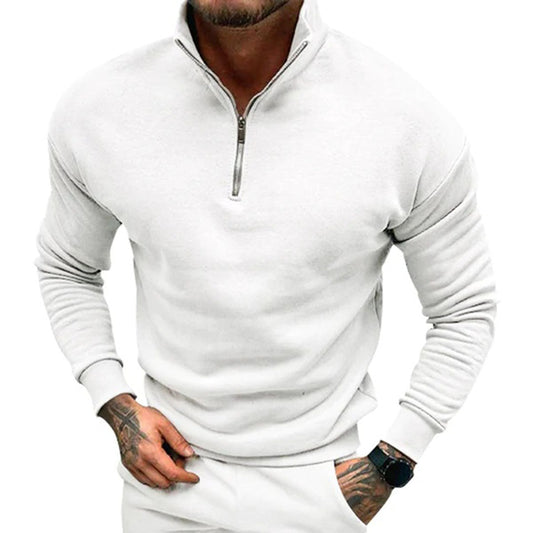 Maglione da uomo con zip corta a un quarto - Image 1