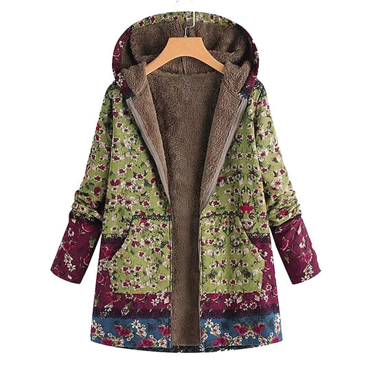 Giacca con cappuccio da donna a fiori - Image 1