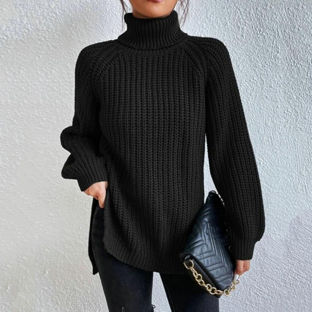 Maglione da Donna a Coste con Collo Alto - Image 5