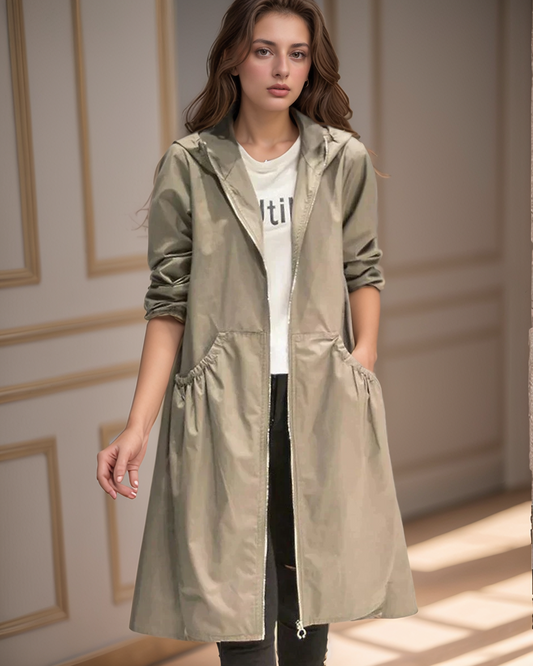 Cappotto Lungo con Cappuccio da Donna - Image 1