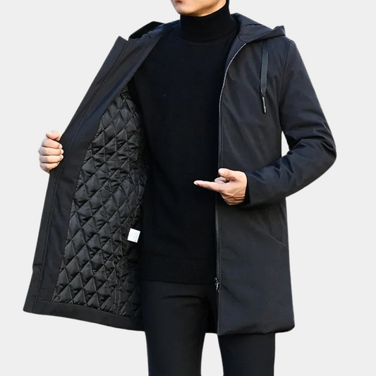 Cappotto da uomo con cappuccio e zip - Image 1