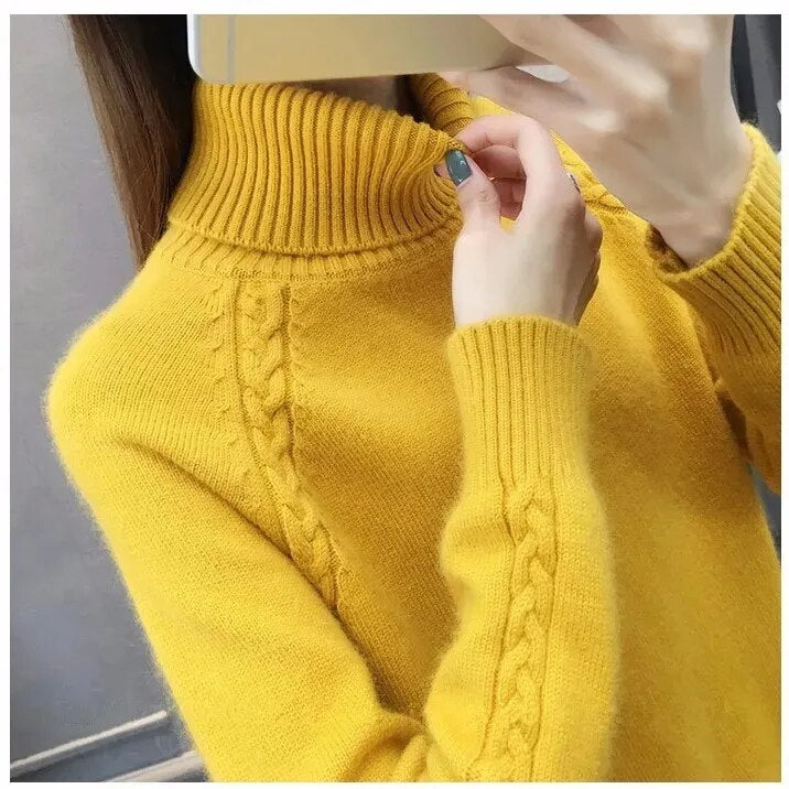 Maglione a collo alto a maniche lunghe da donna - Image 4