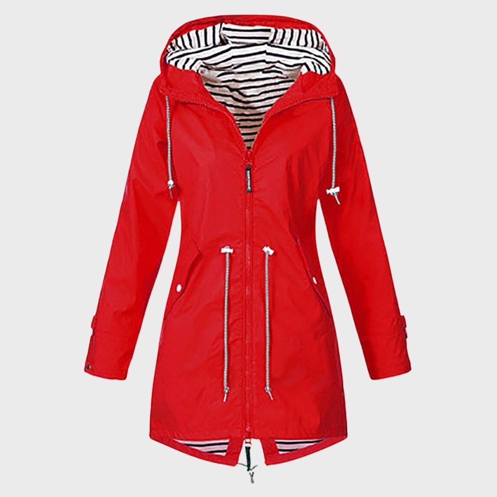 Cappotto da donna con cappuccio e zip - Image 4