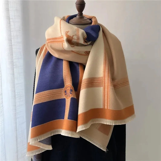 Sciarpa da donna oversize con stampa geometrica - Image 1