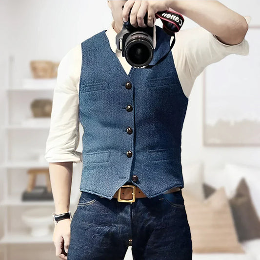 Gilet da abito da uomo con bottoni - Image 1