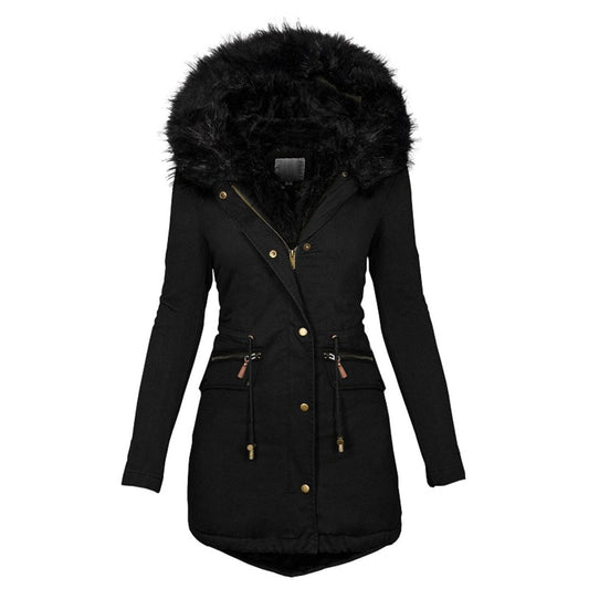Anorak da donna con cappuccio in pelliccia sintetica - Image 1