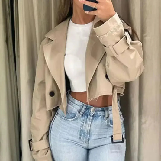 Cappotto Corto da Donna con Cintura - Image 1
