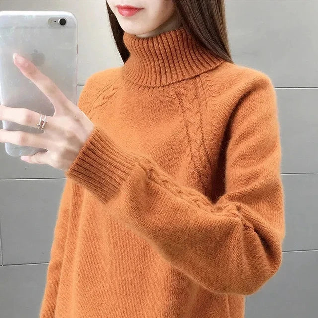 Maglione a collo alto a maniche lunghe da donna - Image 7