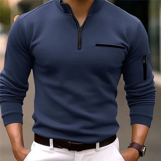 Maglione da uomo con zip corta - Image 1