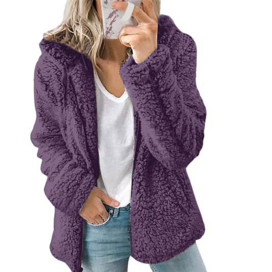 Giacca in pile con cappuccio da donna - Image 1