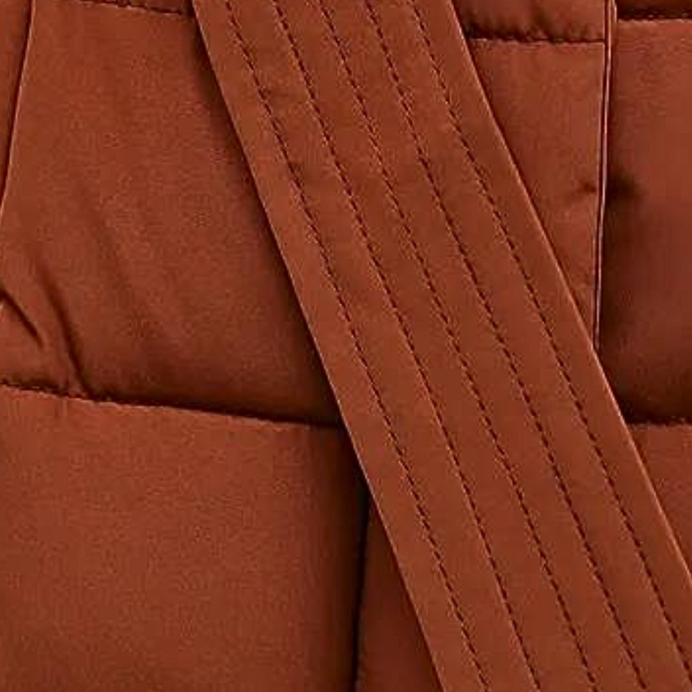 Cappotto lungo imbottito da donna con cintura - Image 3